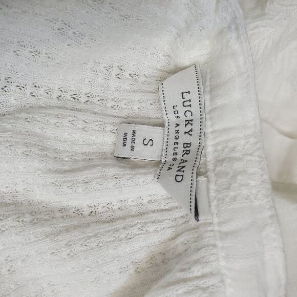 Lucky brand white tunic with sheer puff sleeve - Picture 4 of 8